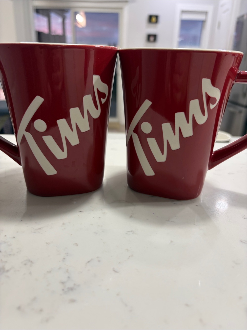 Tim’s Red Ceramic Mug Set - Branded Tim’s Design